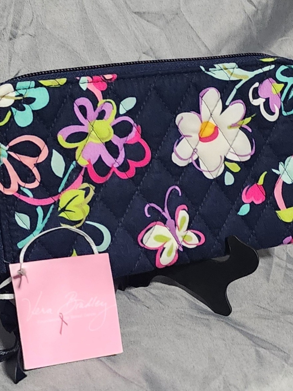 NWT Vera Bradley Ribbons Floral Quilted Accordion Full Zip Wallet